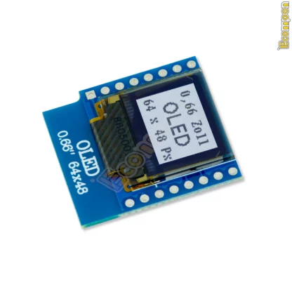 0.66-zoll-oled-display-modul-shield-wemos-d1-vorn-beleuchtet