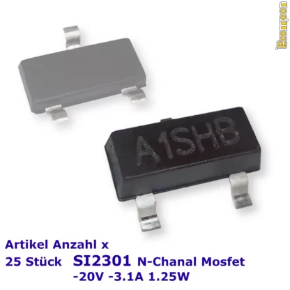 si2301ds-20v-31a-125w-p-channel-mosfet-im-sot-23-3-gehaeuse-25-stueck