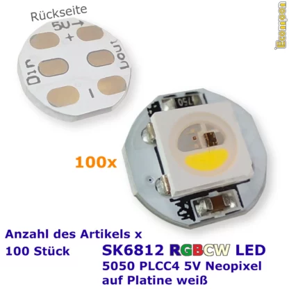 sk6812-adressierbare-5050-plcc4-rgbw-rgbcw-led-5v-auf-einem-pcb-platine-weiss-neopixel-100-stueck